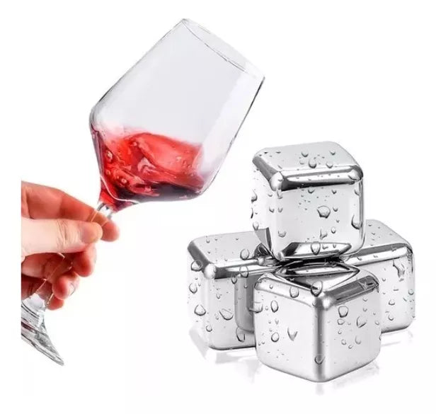 CUBO DE HIELO SET X 6 REUTILIZABLE ACERO INOX