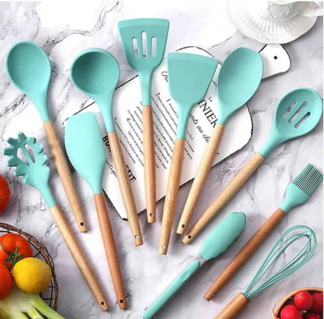 Set 19 utensilios de cocina de silicona