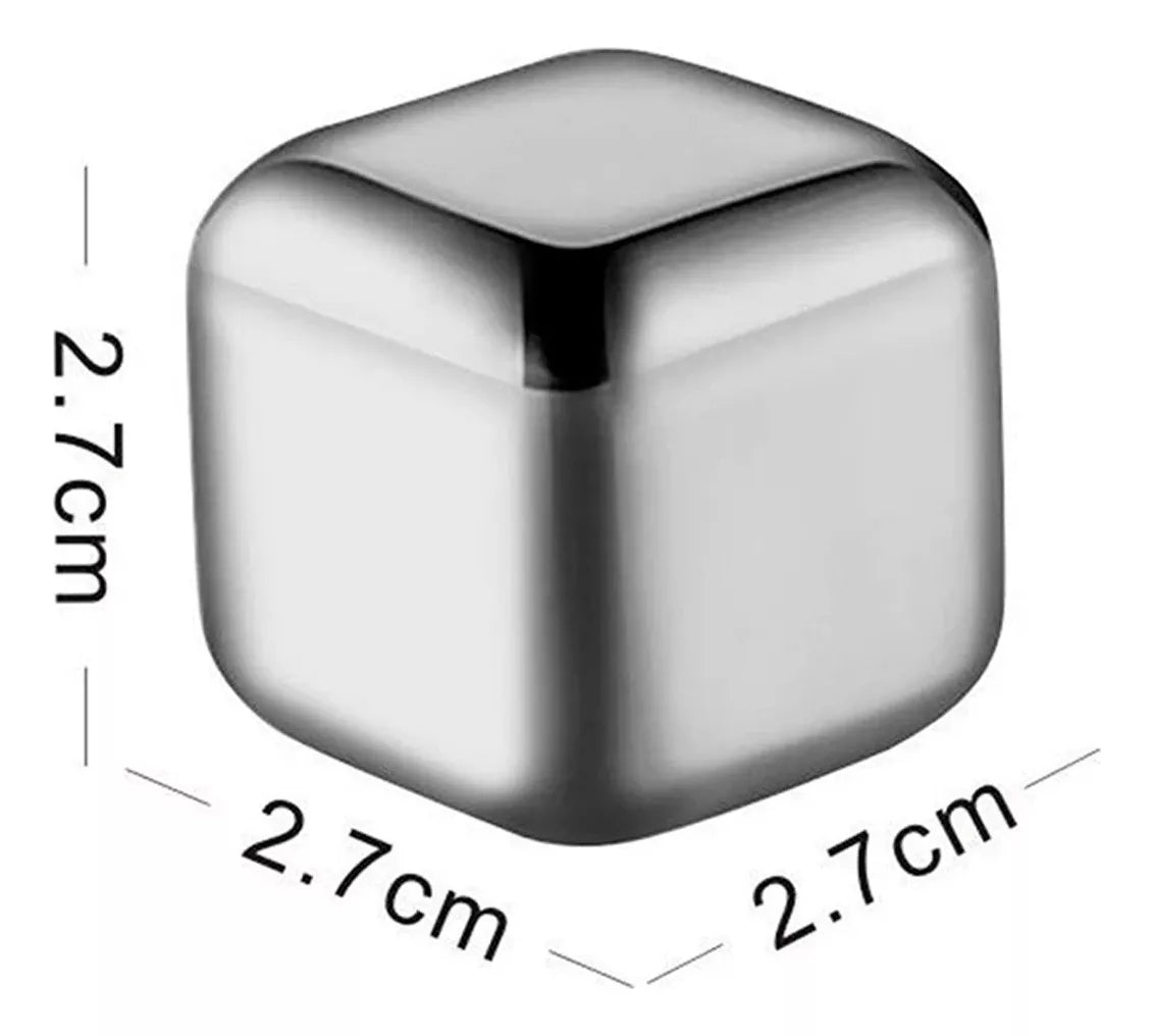 CUBO DE HIELO SET X 6 REUTILIZABLE ACERO INOX