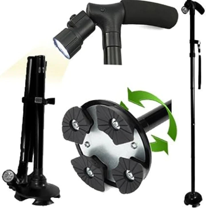 BASTON ORTOPEDICO PLEGABLE CON LINTERNA