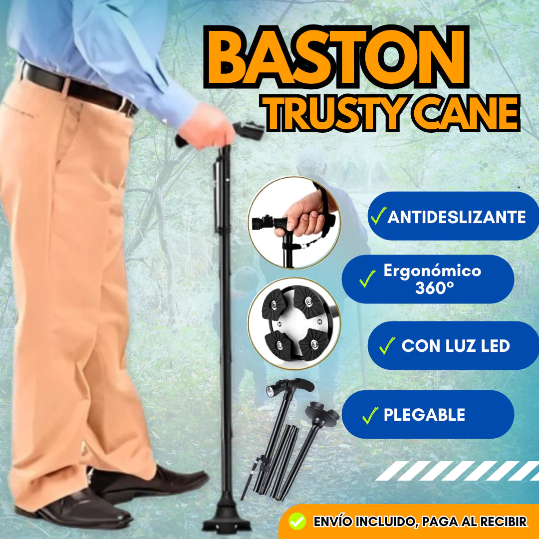 BASTON ORTOPEDICO PLEGABLE CON LINTERNA