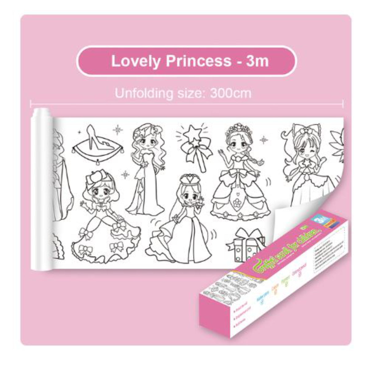 ROLLO  ADHESIVO DE DIBUJO PARA COLOREAR  DE 3 MT