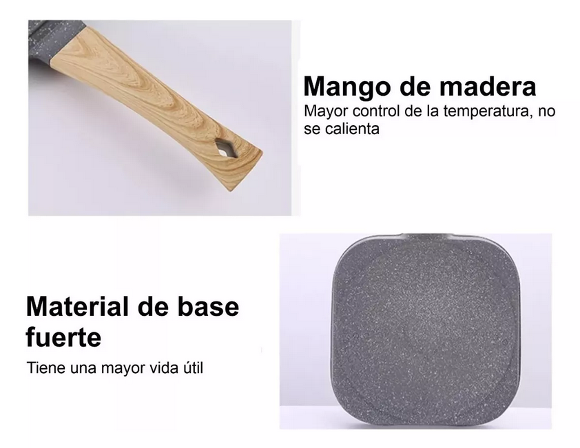 SARTEN ANTIADHERENTE MULTIUSOS 3 PUESTOS