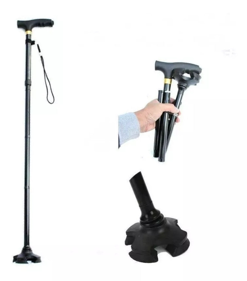 BASTON ORTOPEDICO PLEGABLE CON LINTERNA