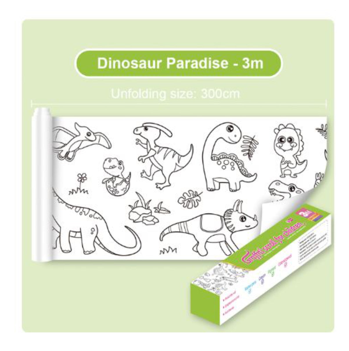 ROLLO  ADHESIVO DE DIBUJO PARA COLOREAR  DE 3 MT